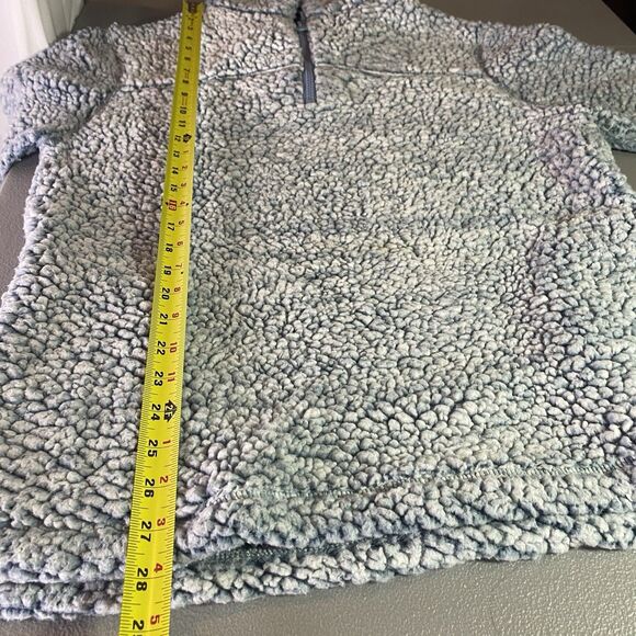 ZENANA OUTFITTERS Sherpa Fleece Pullover Sweatshirt 1/4 Zip Mock Womens L Blue - Picture 7 of 11
